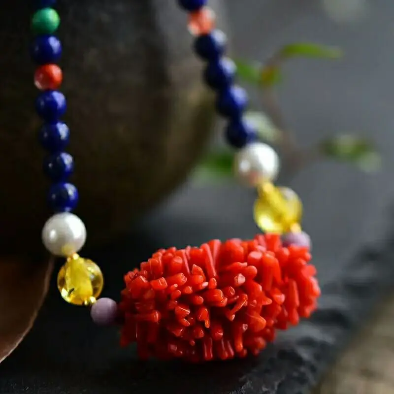 Изящные синие подвески из натурального камня подвеска гусеницы ожерелье удача