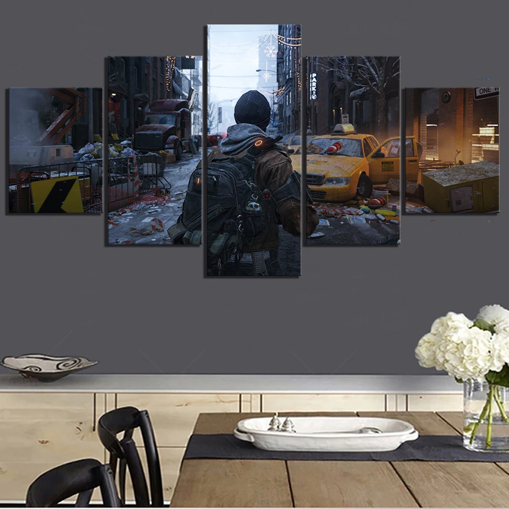 5 шт. домашний холст для гостиной настенное украшение для комнаты Tom Clancy's The Division 2 Игра картина, Настенное Панно плакат