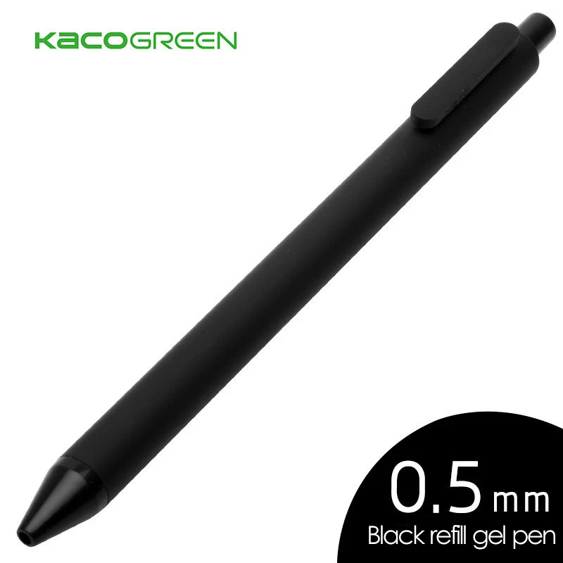 Black refill 1 шт. Jinghao KACO чистая Серия матовый черный с черным стержень сменный гелевый ручка высокого качества ABS гелевые ручки для студентов письма канцелярские принадлежности - Цвет: Black refill