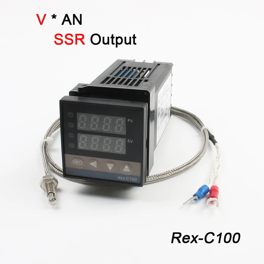 Set 1 REX-C100 цифровой термостат контроллер температуры PID термометр SSR 40DA твердотельное реле K термопары зонд радиатор - Цвет: Set 1