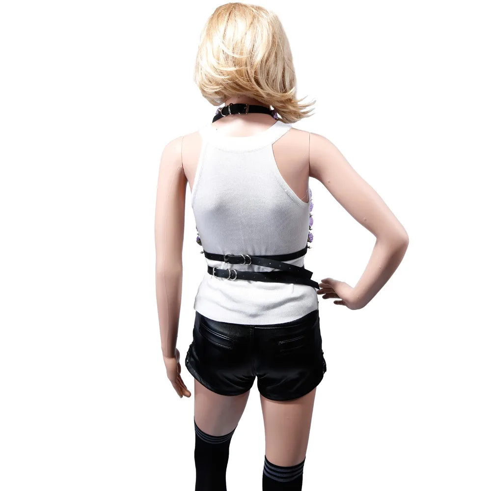 Ремень ручной работы в стиле Харадзюку с цветочным рисунком шипами шипами|belt