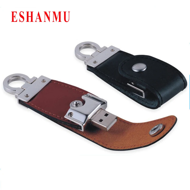 Retail 100% Real Capacity Black and Brown Leather USB Flash Drive 4GB 8GB 16GB 32GB Pendrive flash Memory stick Pen | Компьютеры и
