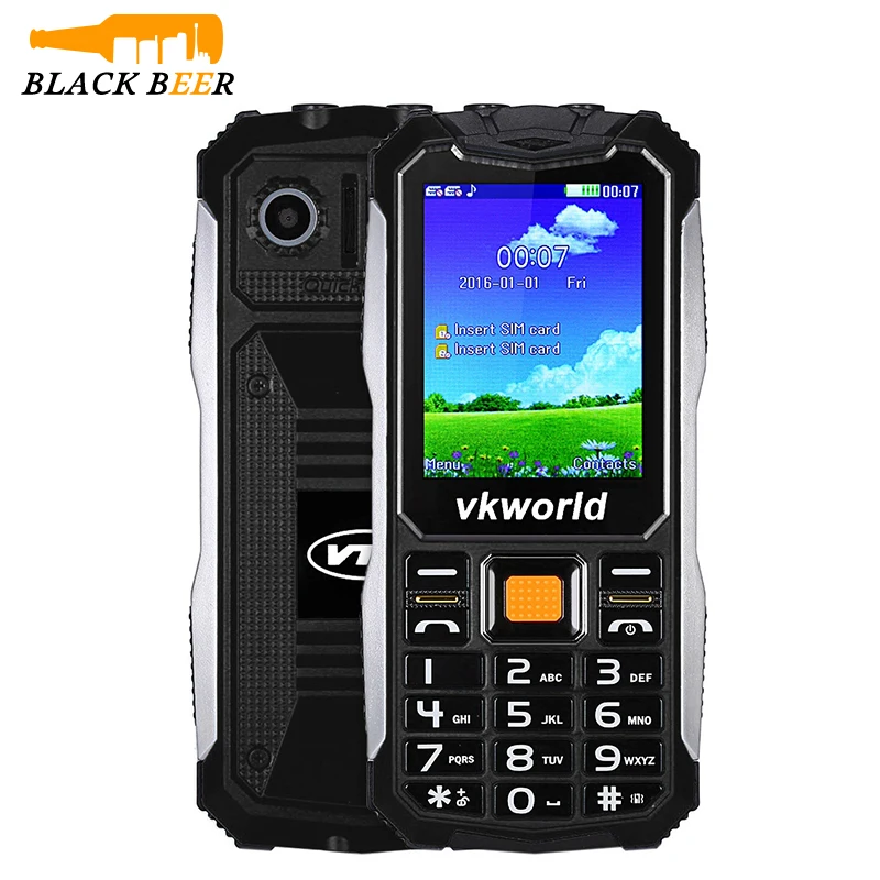 VKworld V3S мобильного телефона старика IP68 Водонепроницаемый 2 4 дюймов Dual SIM Слот Bluetooth