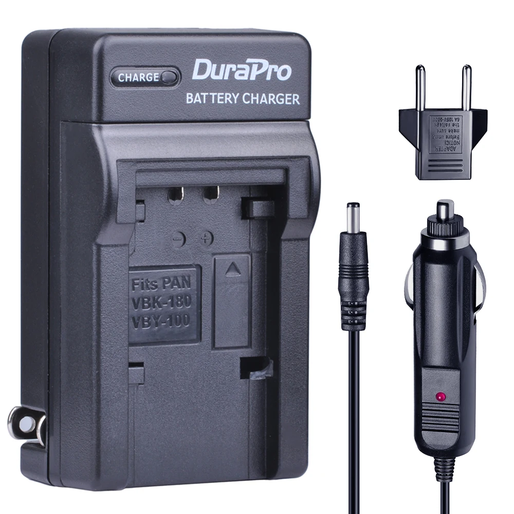 Автомобильное зарядное устройство + адаптер ЕС для Panasonic VW-VBT190 VW-VBY100 VW-VBT380 HC-V110 HC-V130