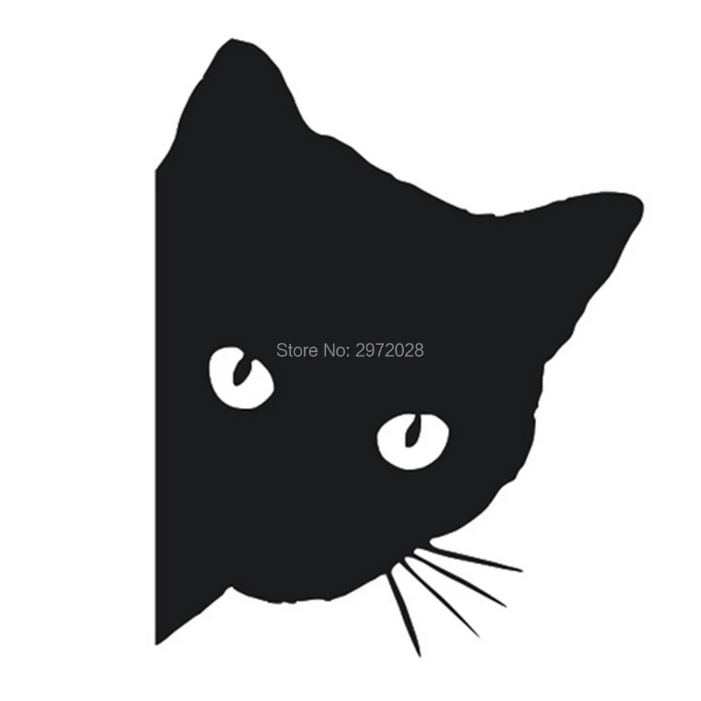 

10 x Car Styling Animal Pet Cat Peeking Auto Decal Cartoon Car Sticker Door Bumper Body Decal Vinyl Black Reflective Silver