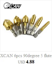 XCAN 6 шт. 90 градусов 3 Флейта фаска Сверло HSS фаски Концевая мельница Charmfer Резак Зенковка сверло