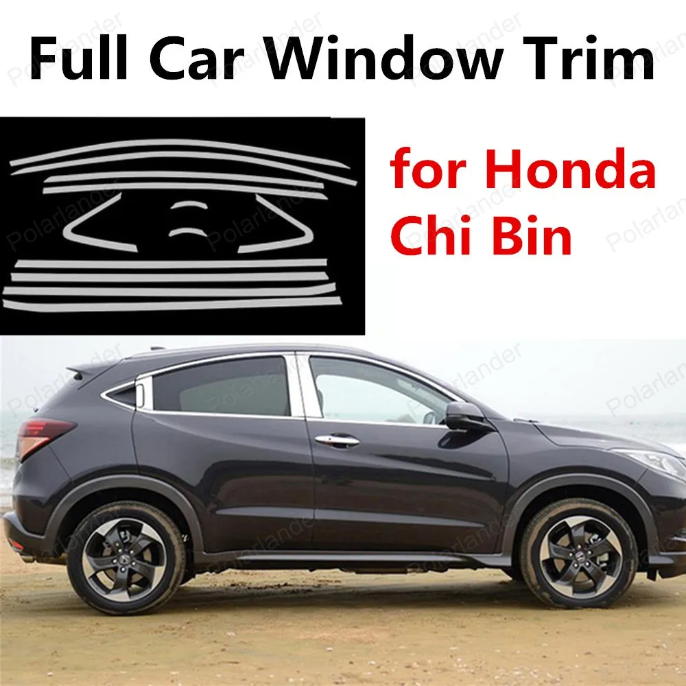 

hot sell Car Styling Accessories bright silver For Honda Chi Bin stainless steel full Car Window Trim Cover