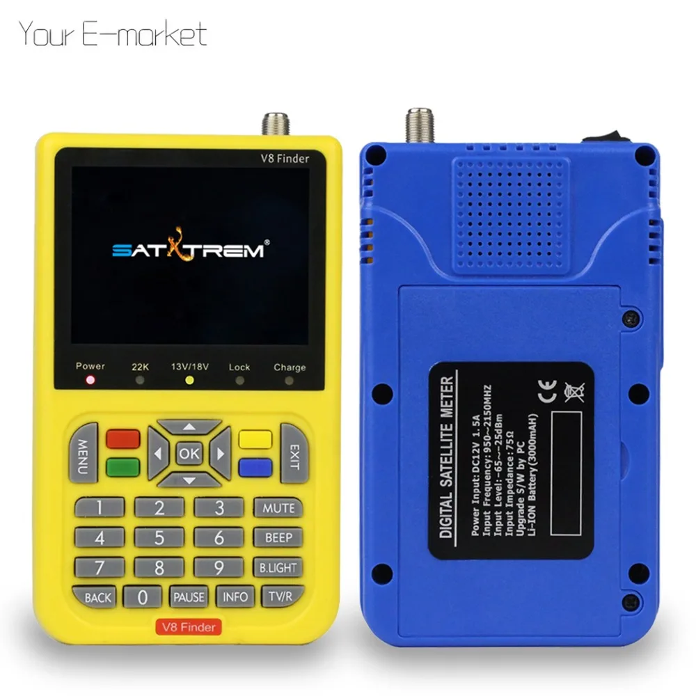 SATXTREM V8 Finder DVB-S2/S спутниковый Finder H.264 DVB S2 Satelite Finder Meter Full 1080P FTA Sat Finder для спутникового приемника