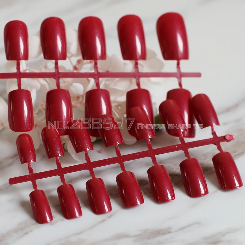 Новинка 2017 популярный товар насыщенные красные длинные квадратные однотонные