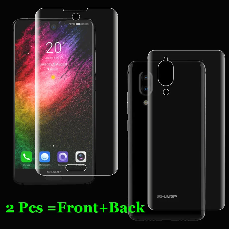 Front and Back Film Для Sharp Aquos S2 5,5 дюйма 2 шт = переднее+ заднее тонкое полное покрытие краев до края пленка из мягкого ТПУ Взрывозащищенная защита экрана - Цвет: Front and Back Film