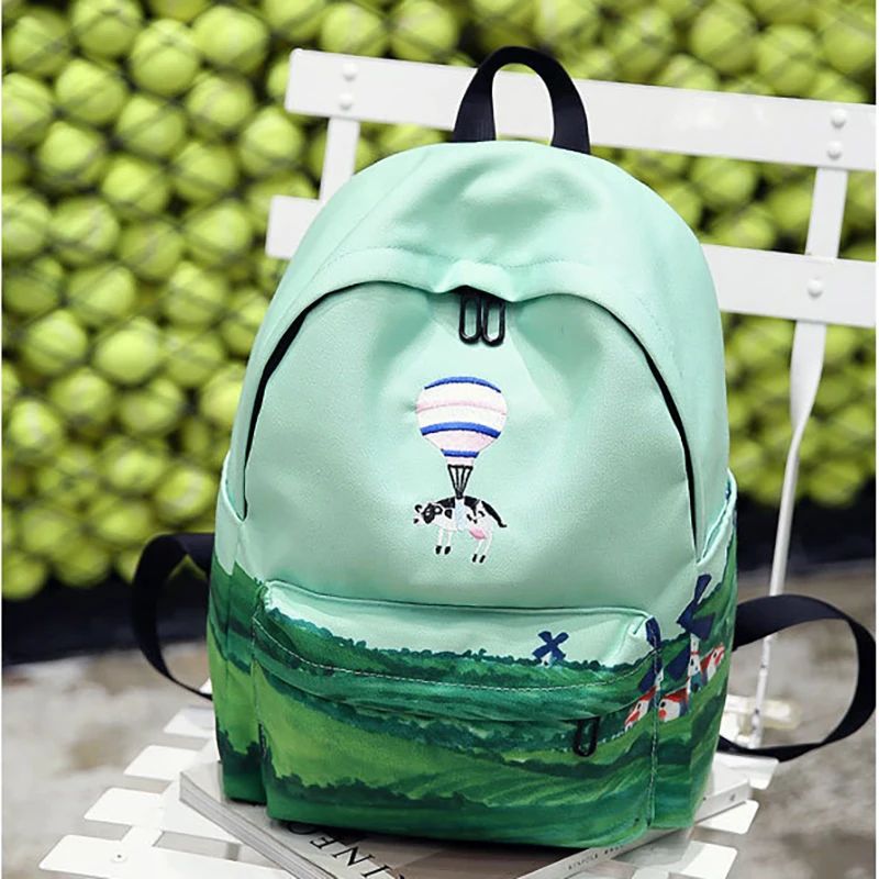 Оригинальный Новый женский рюкзак корейский студенческий холщовый мультяшная