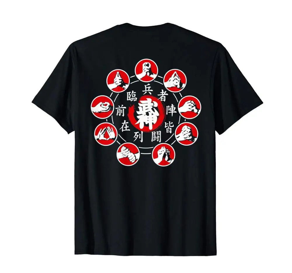 Bujinkan Ninjutsu Ninja Nine Hand Seals Kuji In футболка с двойной стороной фирменный дизайн летние