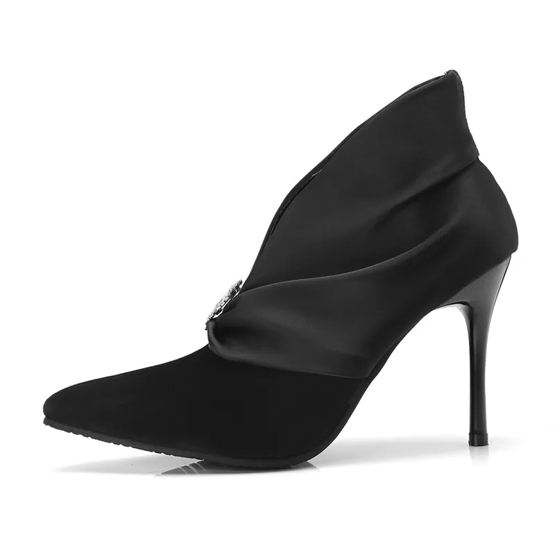 Женские ботильоны с острым носком на высоком каблуке размеры 34 43|Женские