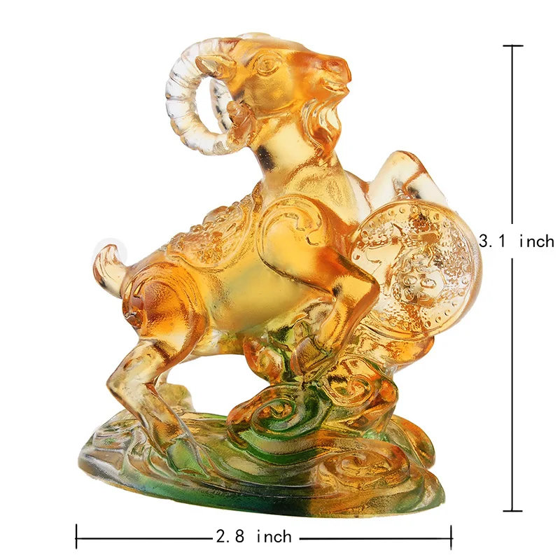 H & D фэн шуй Liuli 12 Китайский Зодиак фигурка животного пресс папье украшение стола