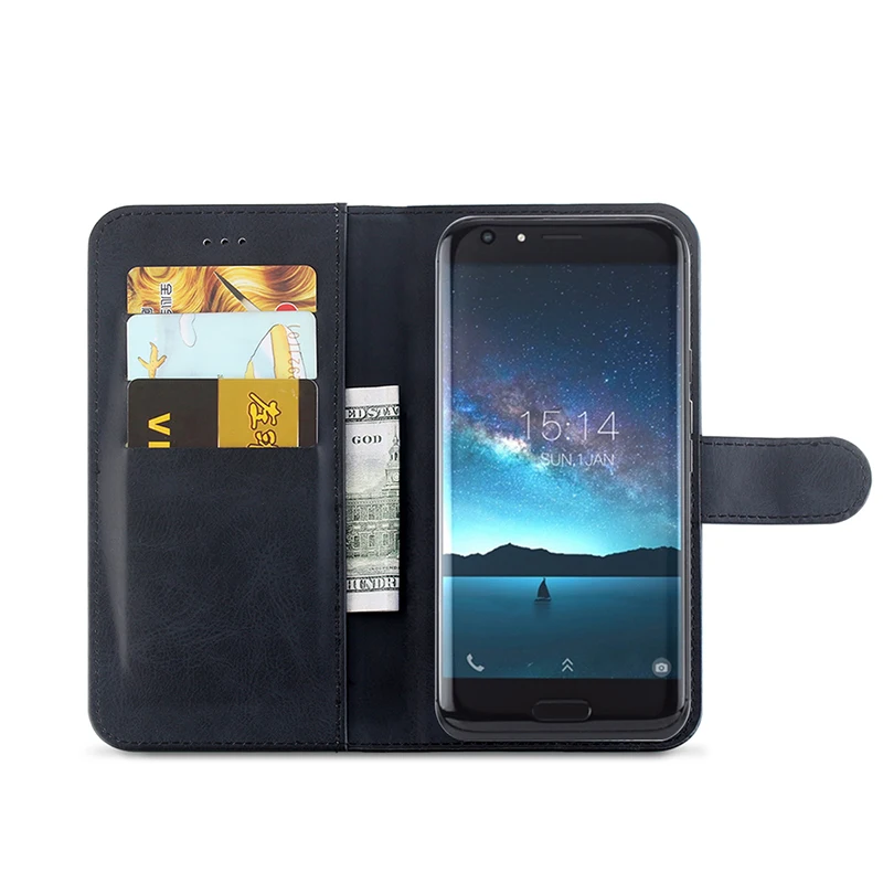 Кожаный чехол-книжка Alesser Для Doogee BL5000, роскошный откидной Чехол с отделением для карт и высококачественной защитной пленкой для экрана 5,5 дюйма
