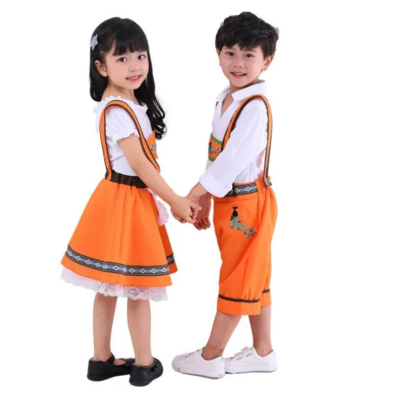 Костюмы для мальчиков Октоберфест Bavarian Beer вечерние Lederhosen топ детей девочек