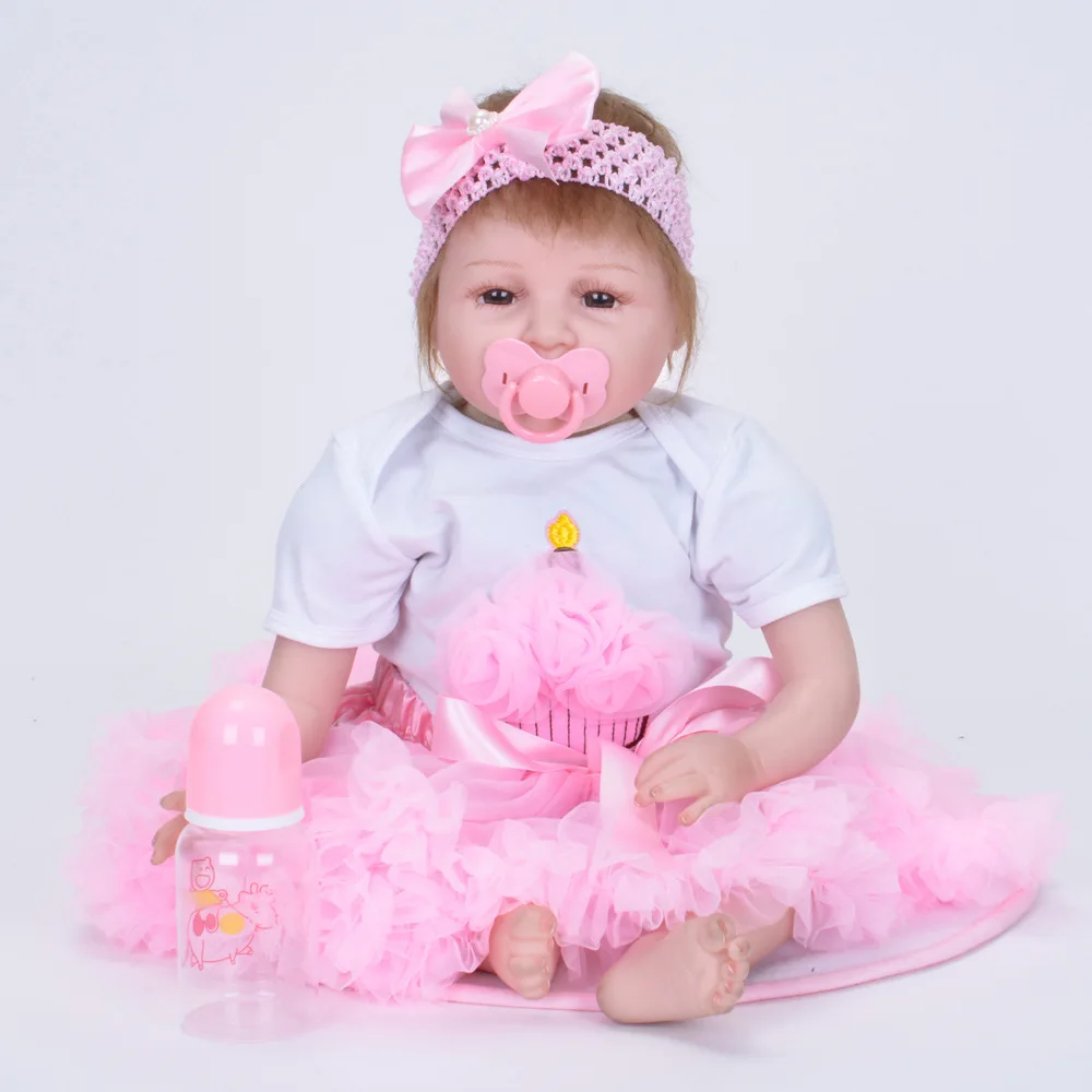 55 см Reborn Baby Doll Моделирование Силиконовые Куклы раннего образования Подставки для