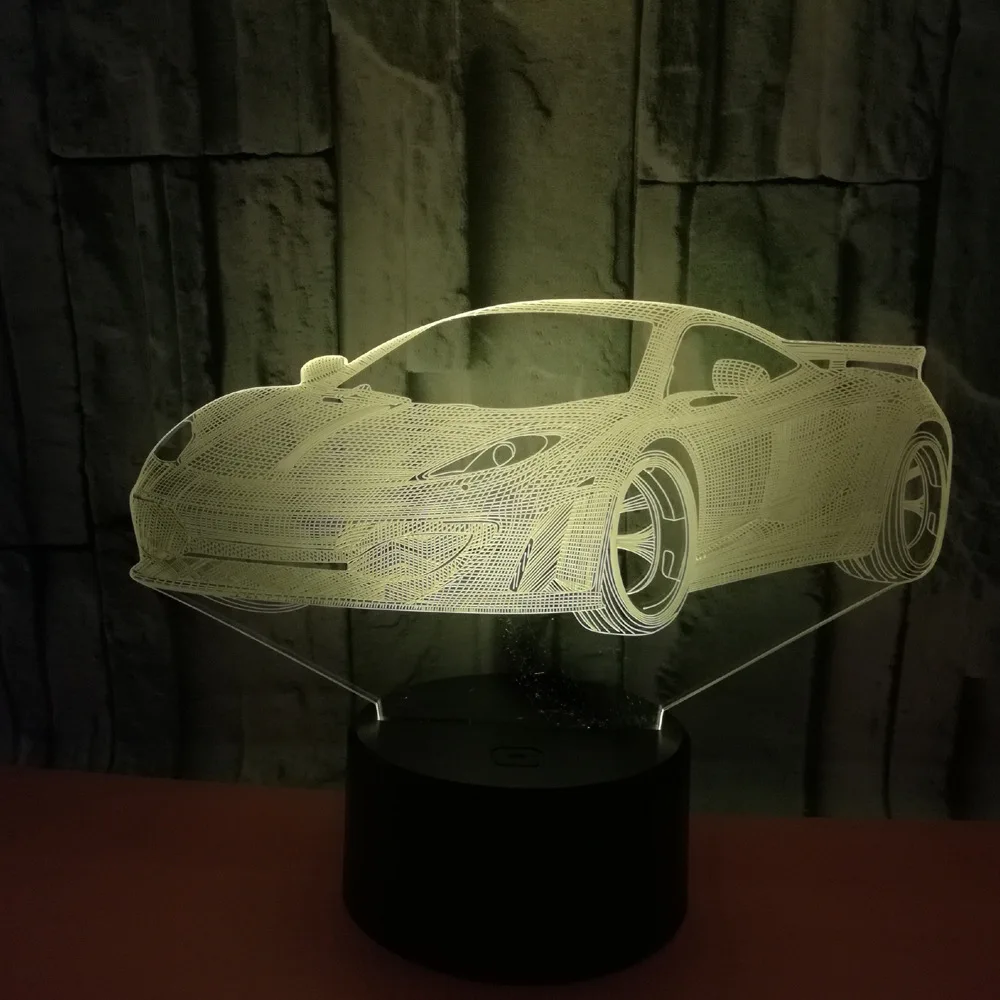Лидер продаж автомобильные Цветные 3d лампы спортивный автомобиль креативные