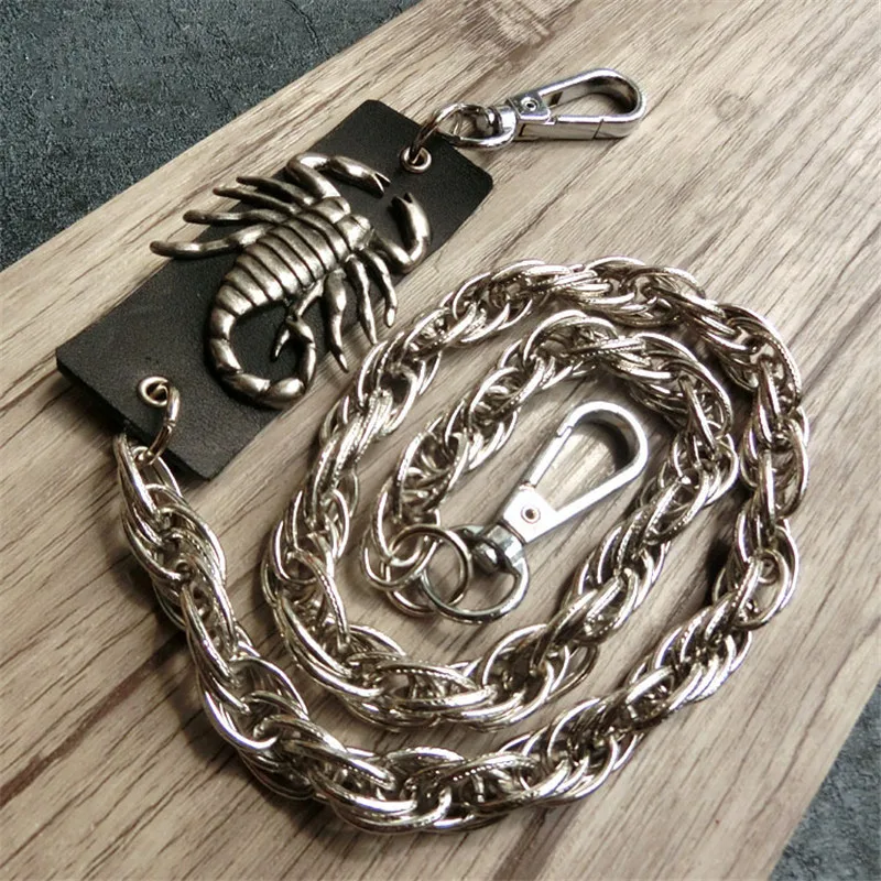 Мужской кошелек с цепочкой на талию металлическая цепь в стиле тяжелых рок хип