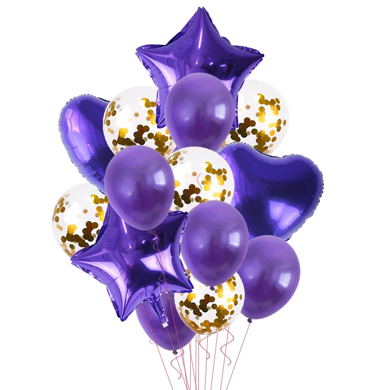 14 шт мульти воздушный шар &quotКонфетти&quot Happy День рождения воздушные шары из