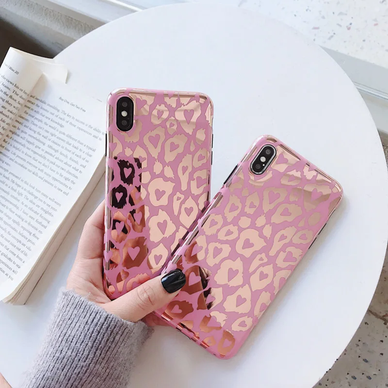 Роскошные чехлы для телефонов с лазерным леопардовым принтом iphone 11 11pro x XR XS Max