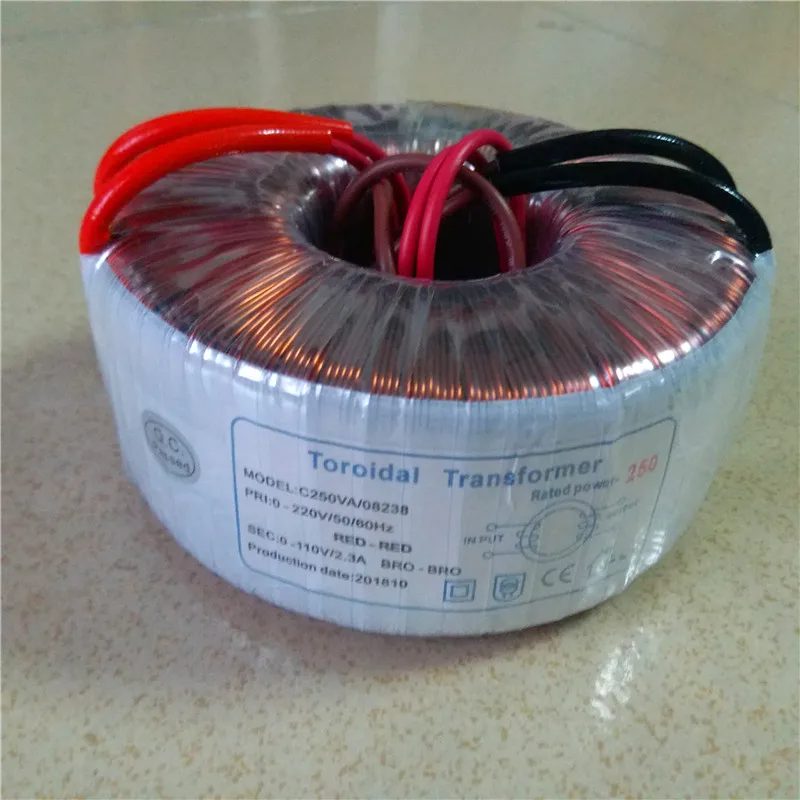 110V 2.3A изолирующий трансформатор тороидальный трансформатор 250VA 220V вход медь пользовательские трансформатор 220V до 110V силовой трансформатор