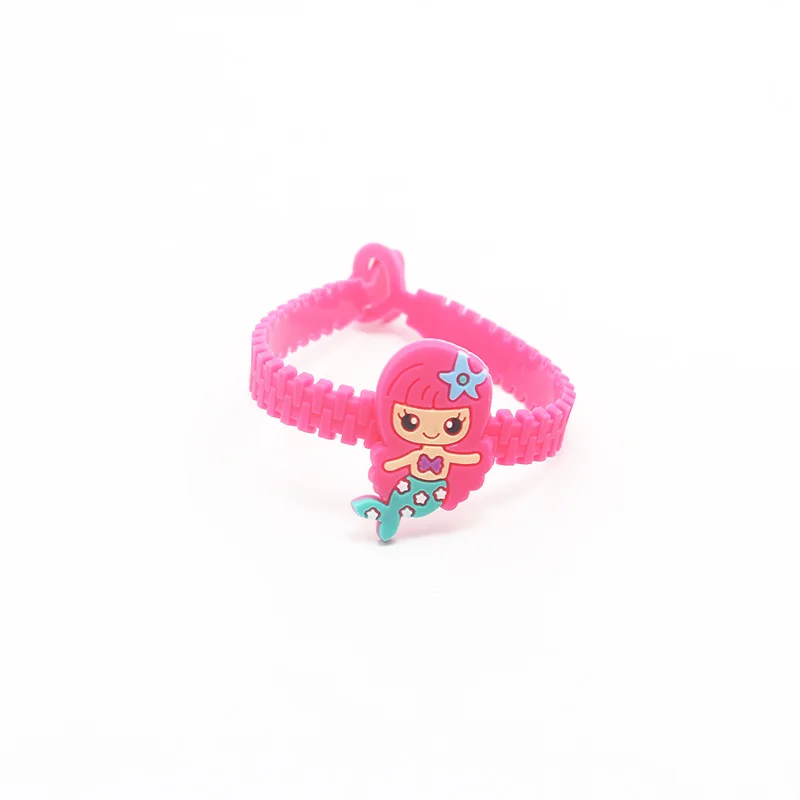 Mermaid rose pink 10 шт./лот Единорог/Фламинго/Русалка Вечерние резиновый браслет украшения для дня рождения детский душ подарки на праздник - Цвет: Mermaid rose pink