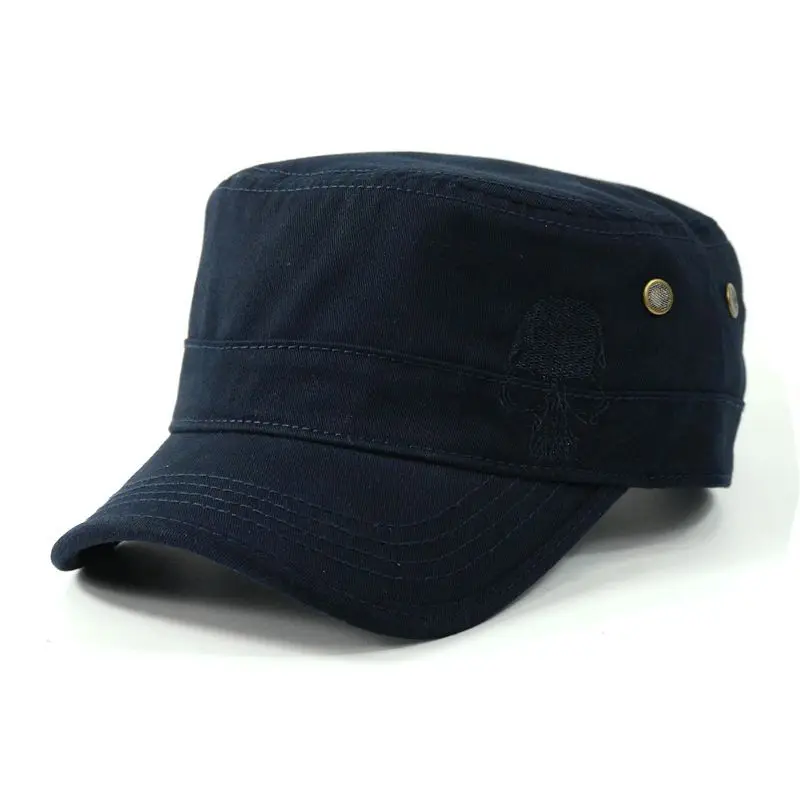 Новый Череп вышитый логотип Для мужчин плоской верхней Шапки Хлопок Snapback flattop