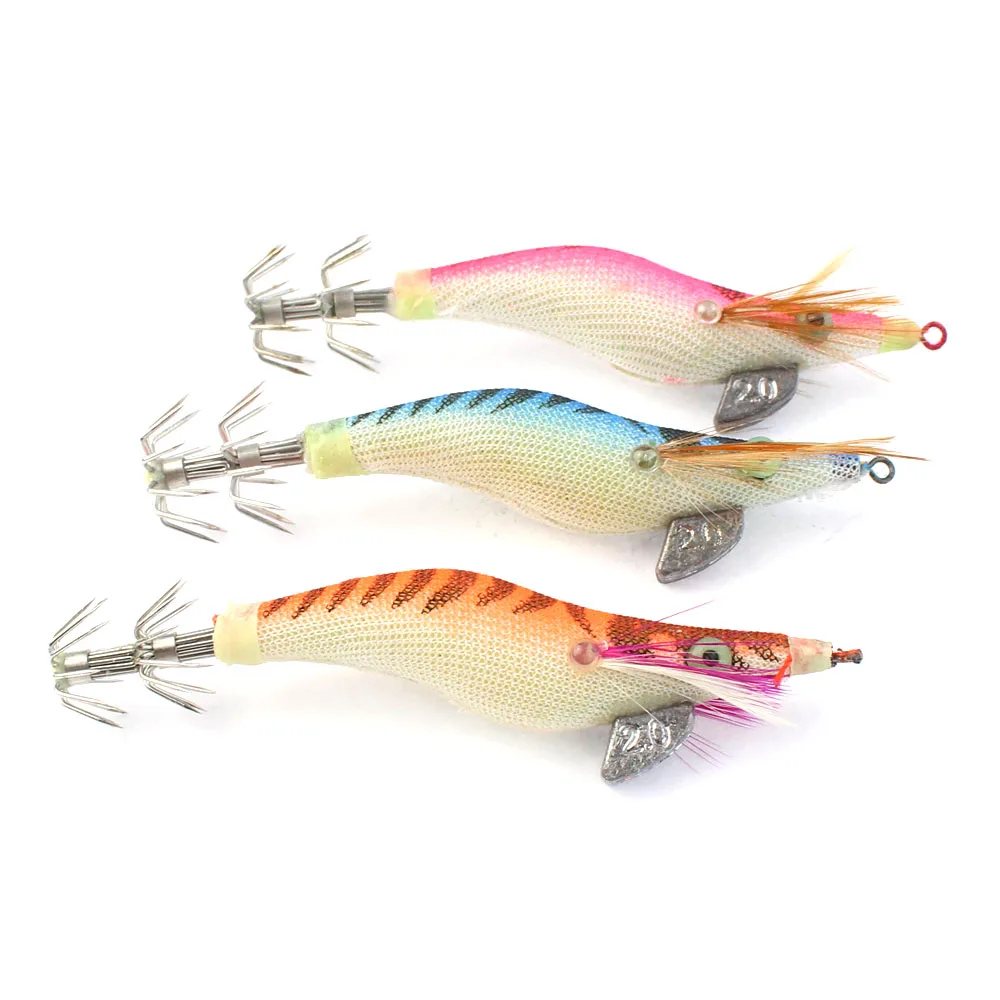 1pcs Saltwater Fishing Lure Shrimp Bait Squid Jig Tackle Hook 8CM/7.4G-2# hook | Спорт и развлечения