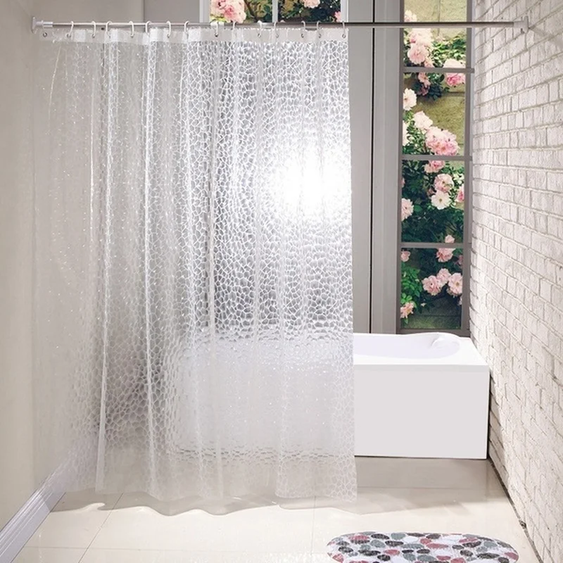 

1PCS 180x180cm 3D Bathroom Bath Shower Curtain Transparent Thicker Waterproof Curtain