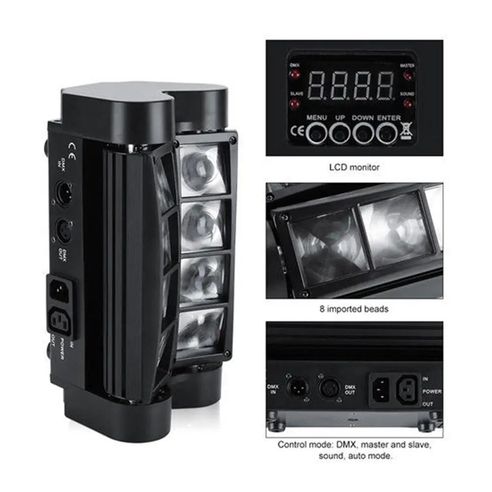 8 Светодиодный светильник со звуковым датчиком красочная сценическая лампа для