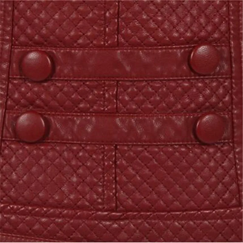 Spring Autumn Leather Jacket For Middle-aged Women Soft PU Faux Leather Coat