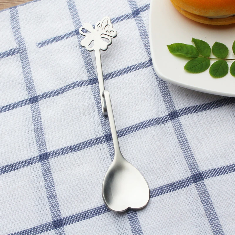 1 шт Бабочка Кофе ложка изогнутые Нержавеющая сталь для специй Кухня ручной