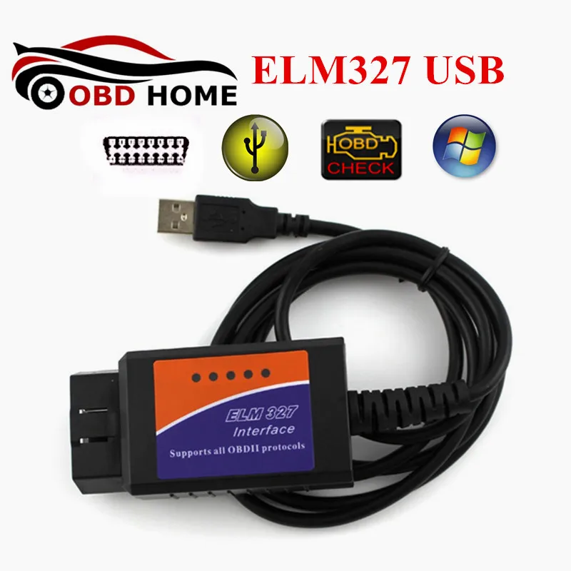 Новое поступление OBD2 USB ELM327 V1.5 для окна автоматический считыватель кодов OBDII