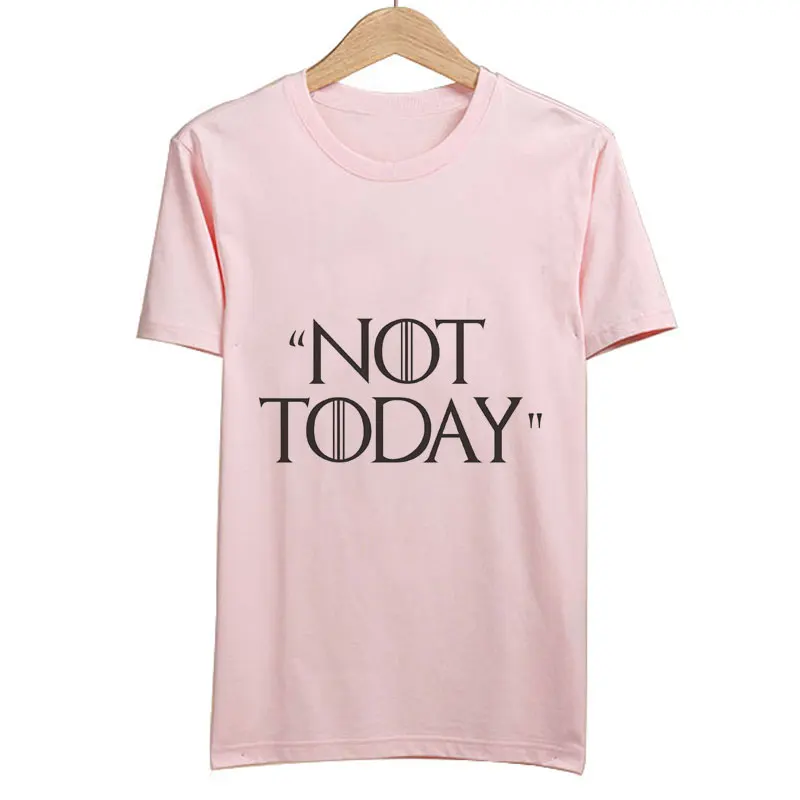 1937-pink 3 цвета, женская летняя футболка, Arya Stark Not Today, футболка с принтом,, модная уличная Футболка Harajuku, топы для фанатов Игры престолов - Цвет: 1937-pink