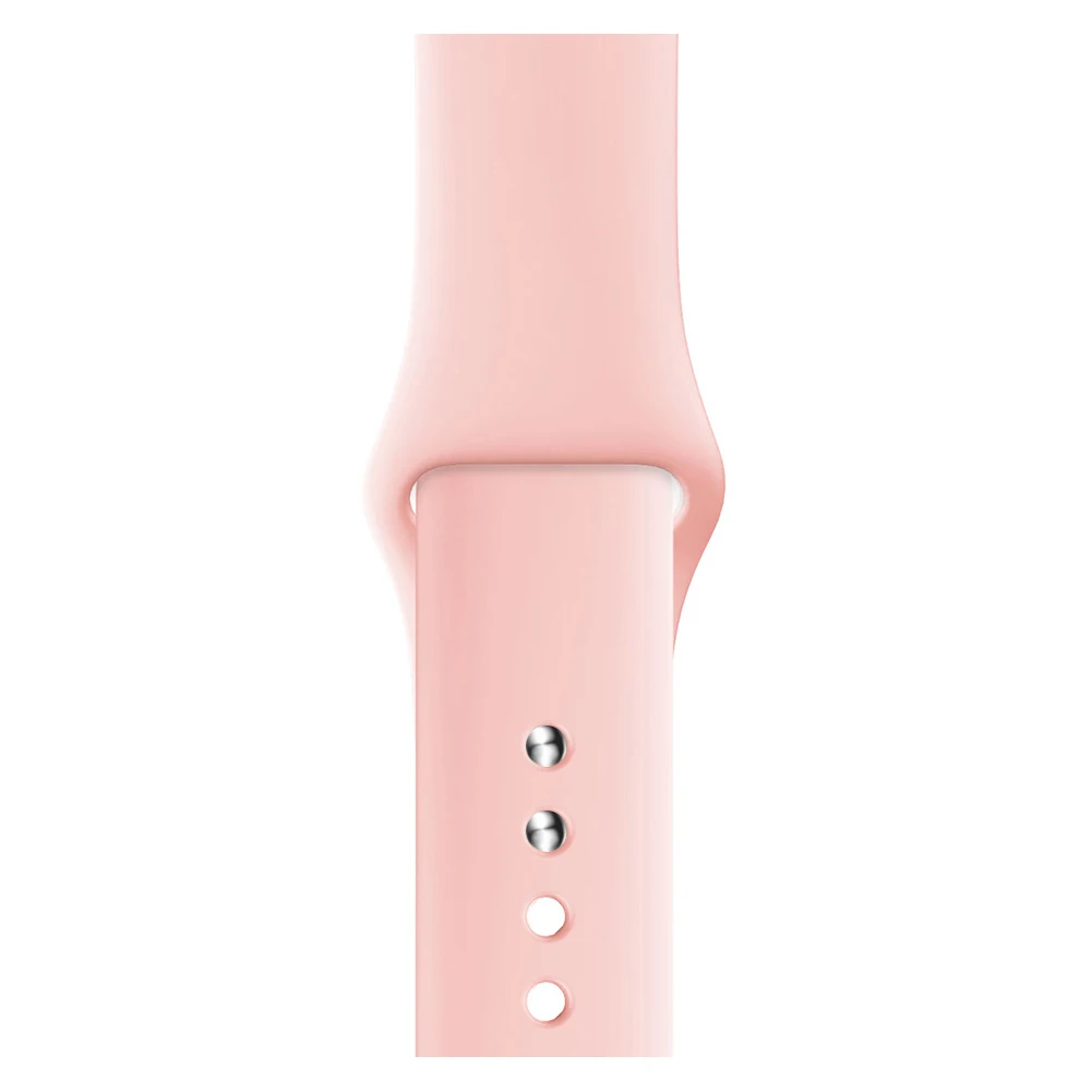 Розовый Красочные спортивный силиконовый ремешок для наручных часов Apple Watch, ремешок 42 мм, длина-44 мм, 40 мм, 38 мм, mmforiwatch серии 4/3/2 запястье браслет ремешок для часов ремень - Цвет: Розовый