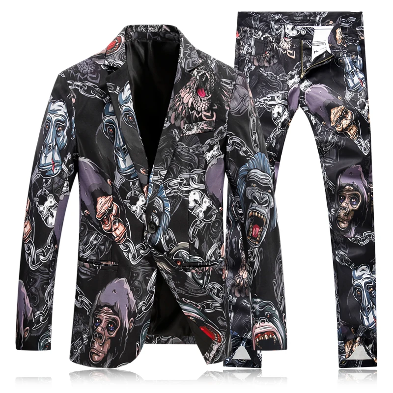 Куртки + брюки персонализированные платья костюмы с Обезьянами со штанами пальто