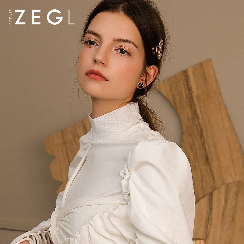 Женские серьги с цветком ZEGL сережки четырехлистным клевером темпераментные