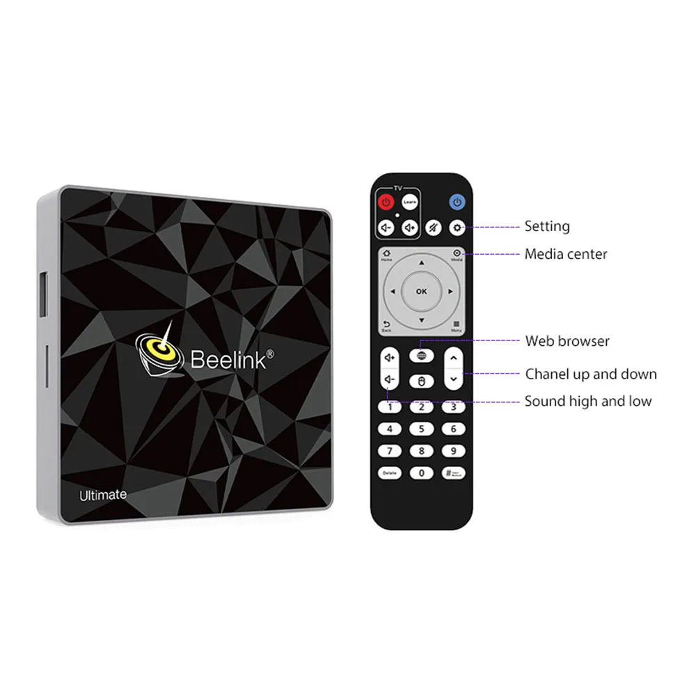 Beelink GT1 Ultimate Smart TV Box Android 7 1 Восьмиядерный процессор Amlogic S912 3G + 32G BT4.0 4K 2 4G 5 8G Wifi