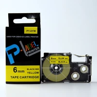 50 pcslot 6mm ez label black on yellow xr 6yw1 xr 6yw tape cartridge for ez label print kl 100 kl 120