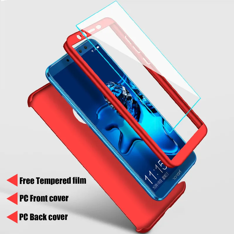 360 Degree Full Cover Case For huawei y7 y6 prime y5 2018 Cases With Glass p8 p9 lite 2017 p40lite p30 p20 Phone | Мобильные