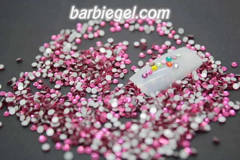 Блестящие SS3 SS4 SS5 SS6 SS8 SS10 SS12 SS16 SS20 розовый красный цвет DIY 3D украшения для ногтей