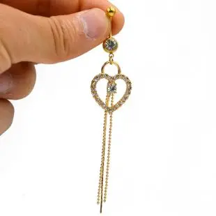 С черным цинковым покрытием Showlove-1pc различных стальных& CZ драгоценных камней Висячие пупка кольцо для продвижения пирсинг тела ювелирные изделия - Окраска металла: С черным цинковым покрытием