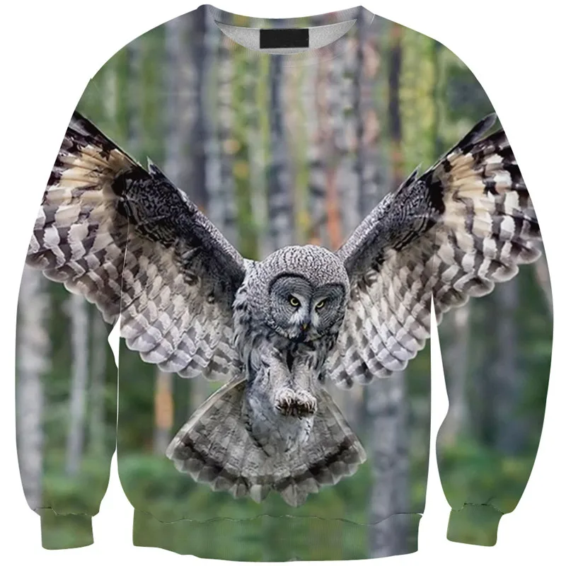 Свитшот мужской/женский с 3D принтом худи изображением животных галактики птицы