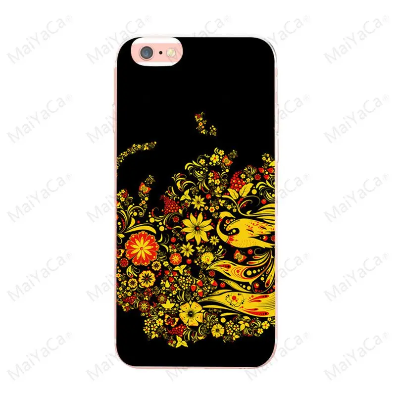 MaiYaCa Khokhloma русский Узор Цветок для iphone 8 8plus X XS XR Coque Shell для Apple iphone 5 5S SE и 6s 7 8 чехол для телефона