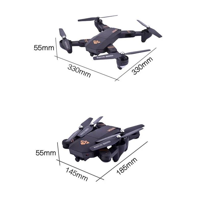 Складной Дрон VISUO XS809HW с широкоугольной HD камерой 720P Wi Fi FPV режимом удержания