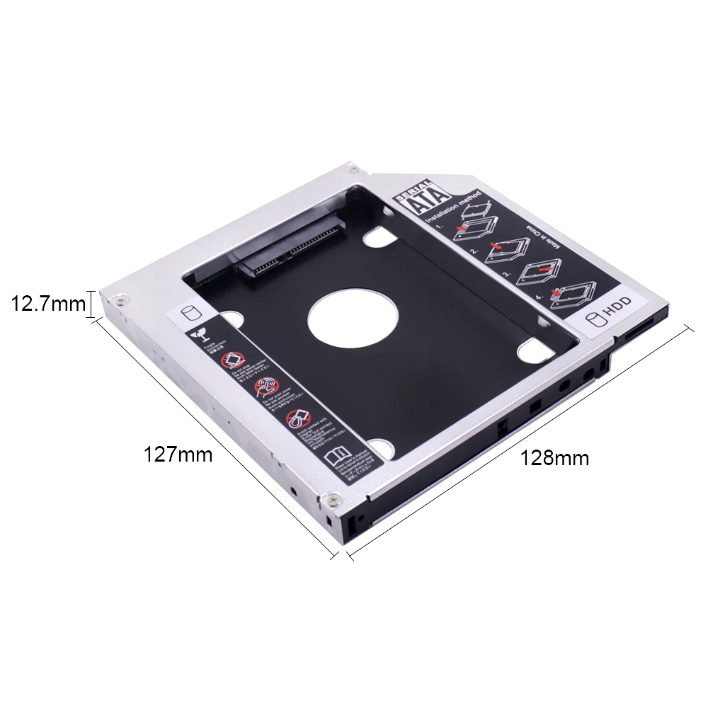 CHIPAL высокое качество Алюминий 2nd HDD Caddy SATA в PATA IDE 12 7 мм для 2 5 &quotSSD корпус ноутбука