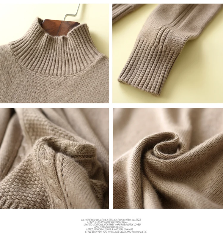 JECH Women Autumn Winter Fashion Turtleneck Sweaters Cashmere Femme Jumpers Long Sleeve Warm Soft Casual Women Pullover