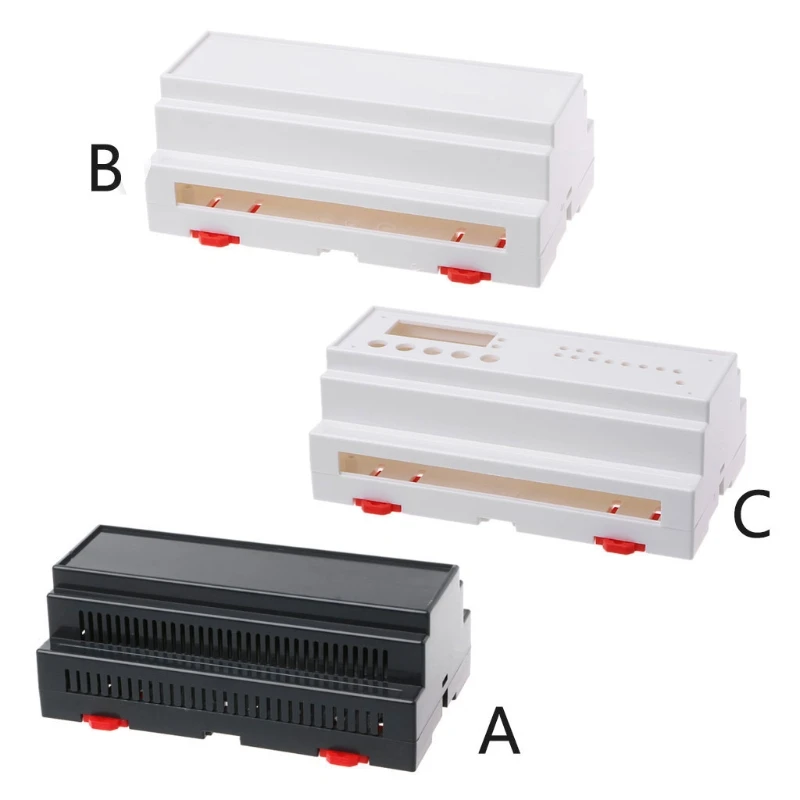 

158x88x59mm ABS Plastic Box Enclosure Electronics Industrial Rail Project Case