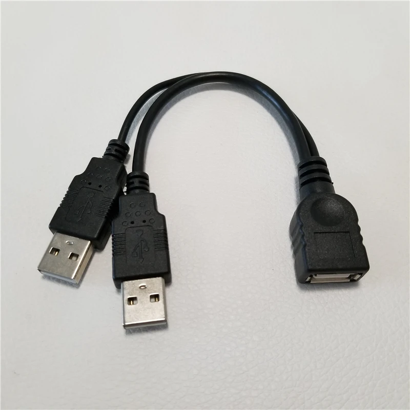 10 шт./лот двойной 2 порта USB 0 Data + Power A Male to Female y-разветвитель Кабель-адаптер шнур 15